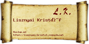 Lisznyai Kristóf névjegykártya