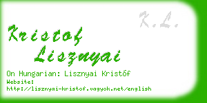 kristof lisznyai business card