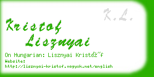 kristof lisznyai business card